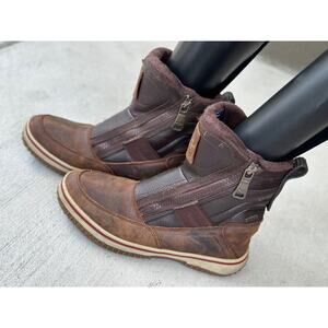 Pajar Canada Ankle Boots Men's 9-9.5 Waterproof Impermeable Brown Leather Zipper